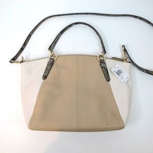 Coach Small Kelsey Two Tone Tan Satchel Handbag Purse F38441‎ MSRP $350